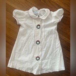 Southern Sunshine white corduroy Christmas dress size 4t.